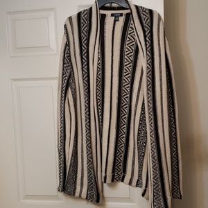 Black and cream open cardigan
